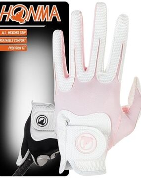 Women's Pink and White Golf Glove - Breathable All-Weather Grip